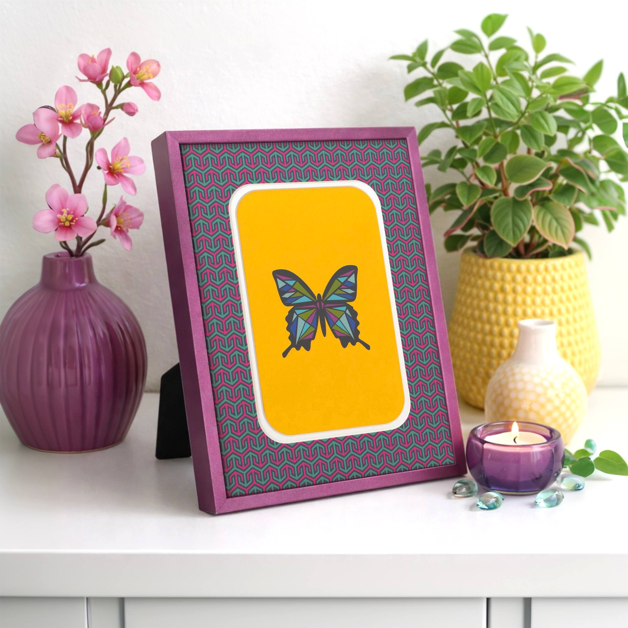 Jonathan Adler x Michaels 4" x 6" Pink Greek Key Matted Metal Tabletop Frame